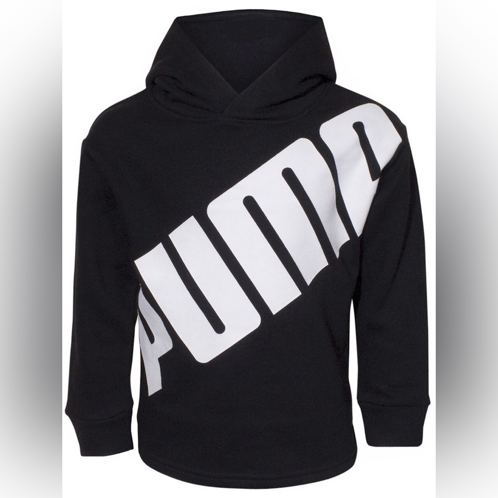 Puma Sweatshirt 6 Boy Graphic Hoodie Neutral black and white top